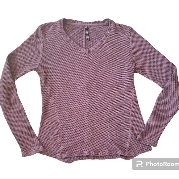 Kuhl women’s purple V-neck long sleeve stretchy waffle knit top size XS - Picture 1 of 7